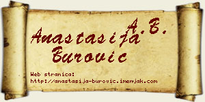 Anastasija Burović vizit kartica